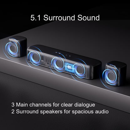 ULTIMEA 7.1ch Surround Sound Bar - 330W 4 Speakers TV System