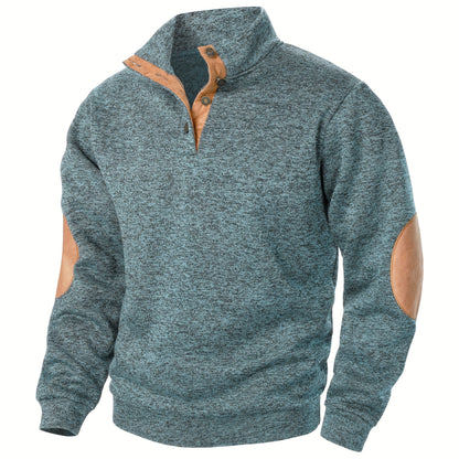 Men's Stand-Collar Casual Sweatshirt - Autumn Winter Long Sleeve