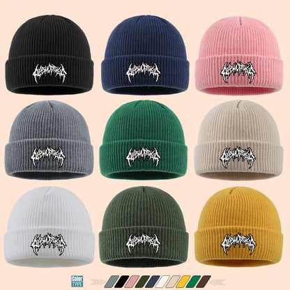 Gothic Beanie Hat - White Bone Spikes