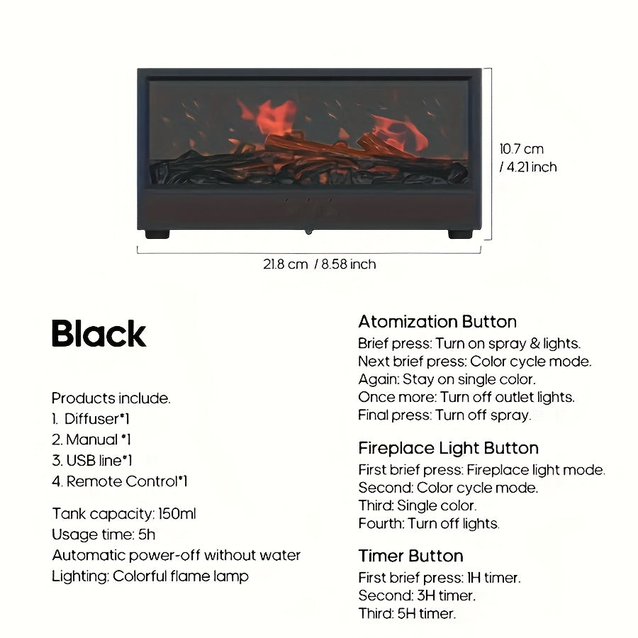 Realistic 3D Flame Effect Diffuser