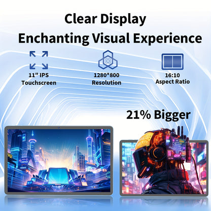 QDDQ Android 15 Tablet 11" - 24GB RAM 256GB 8000mAh Dual Camera