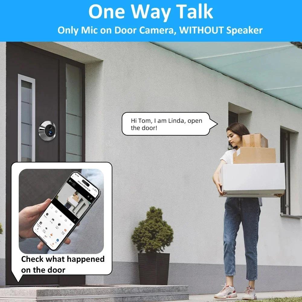 Devoccvo Tuya Smart 3MP Door Peephole Camera - WiFi Visual Screen