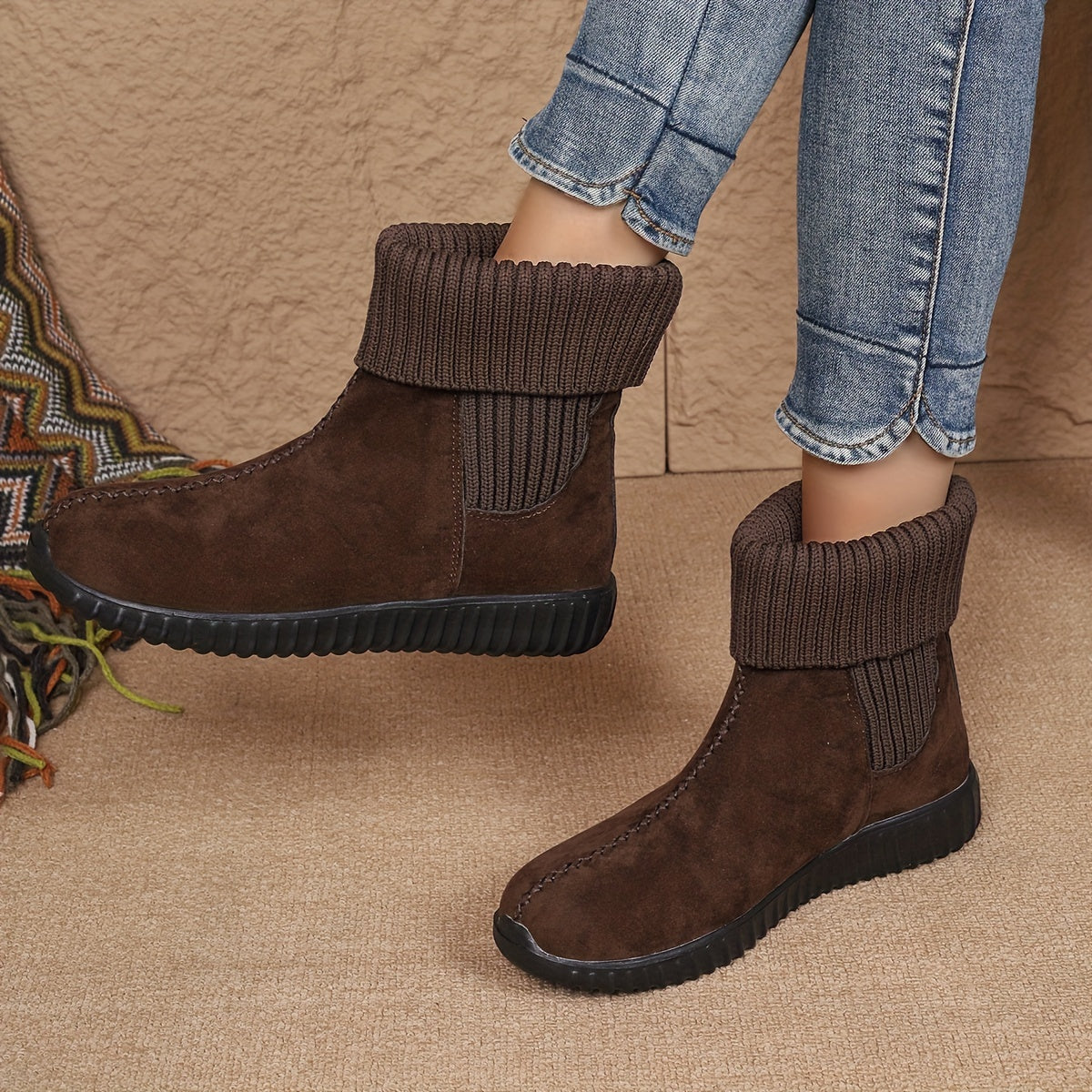 Women's Solid Color Short Boots - Fashion Slip-On Ankle Boots