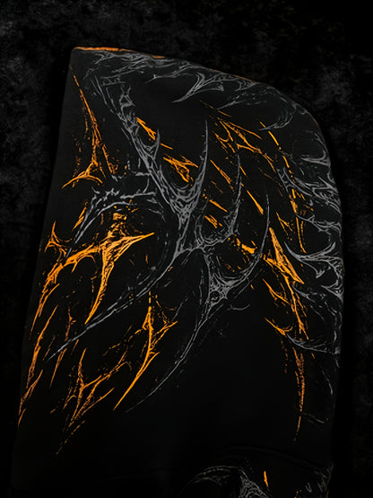 Men's Gothic Hoodie - Loose Fit Full-Zip with Pockets