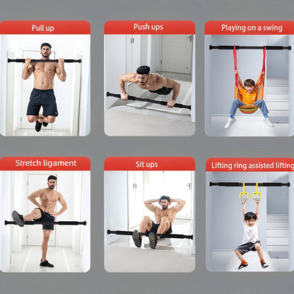 Adjustable Door Pull-Up Bar 61.98-100.08cm - No-Drill Carbon Steel