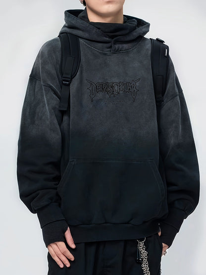 Men's Oversized Hoodie - Black & Gray