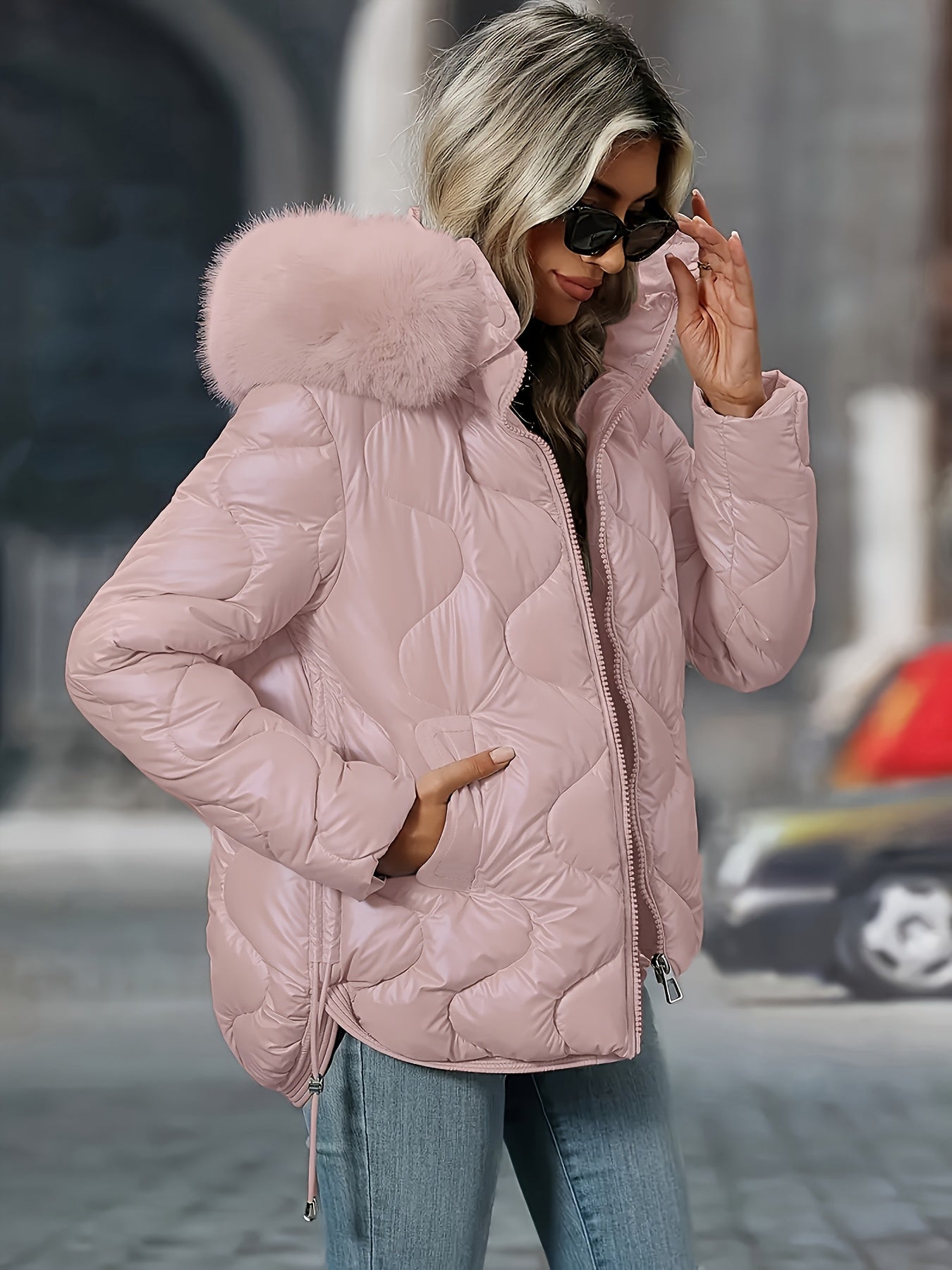 Women's Winter Puffer Jacket - Hooded Elegant Warm Coat