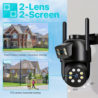 ZHXINSD Wireless Smart Security Camera - PTZ 355° AI 1920p Dual Lens