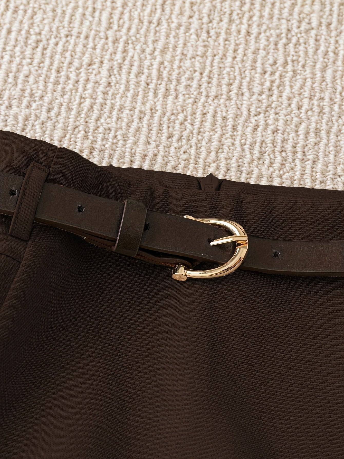 Women's Fashion Solid Color Shorts - Faux Pocket with Belt