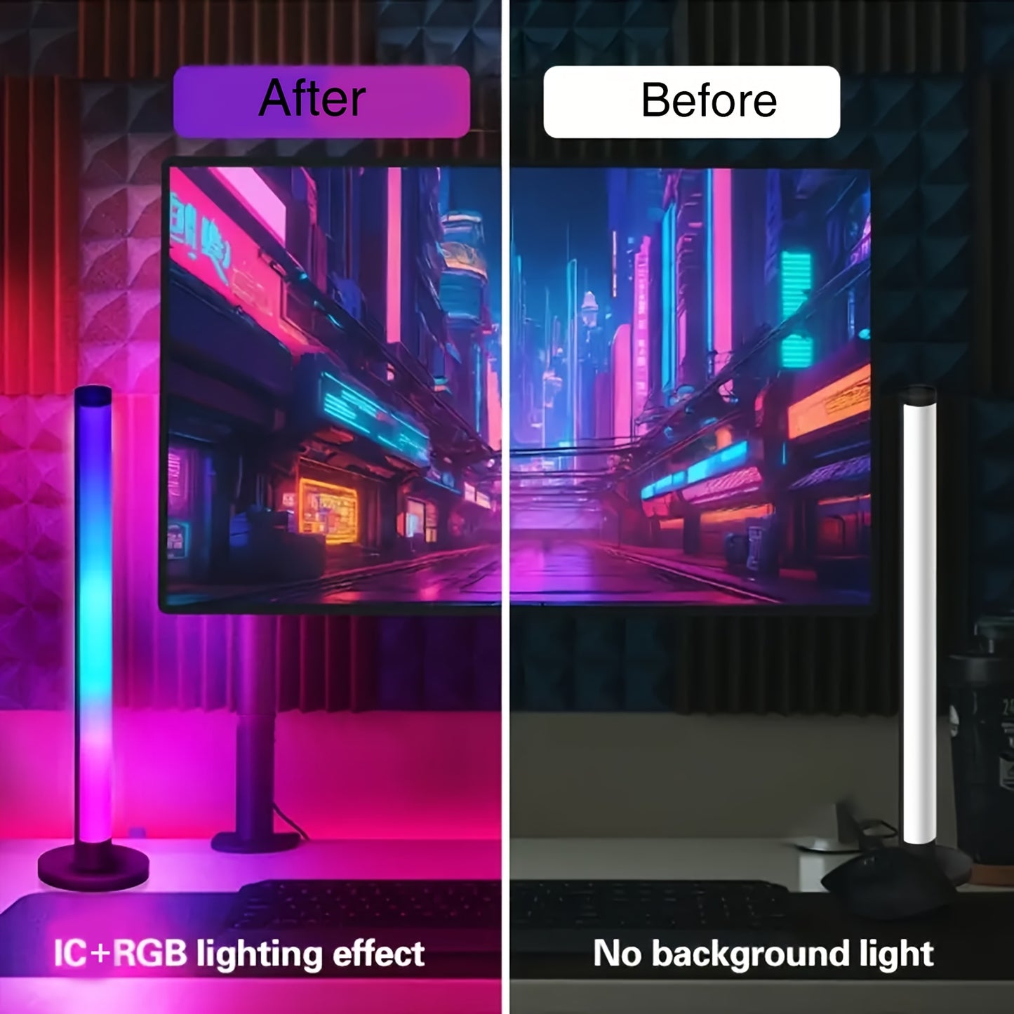 NBBUFF RGB LED Desk Lamps 2pcs - Music Sync & App Control