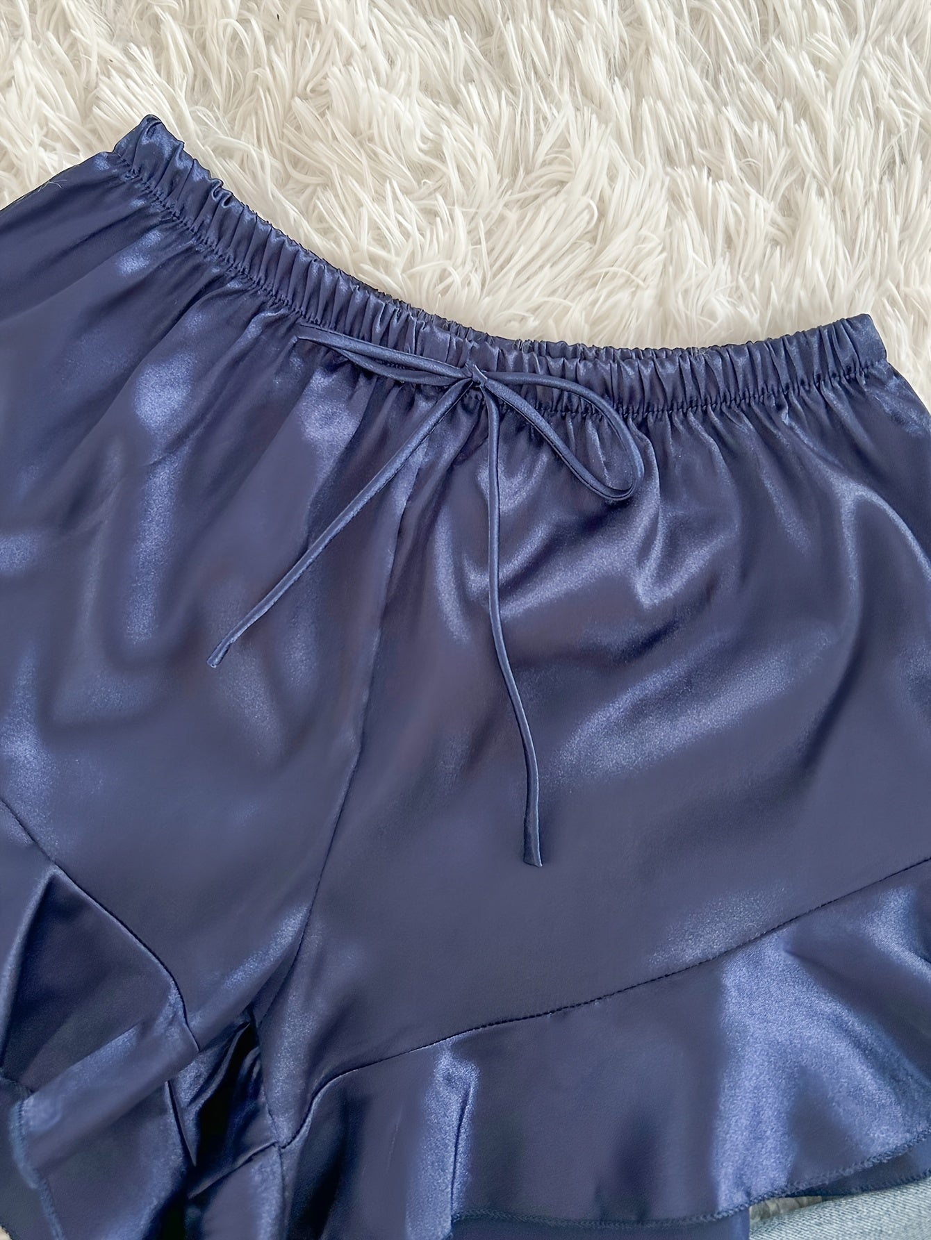 Women's All-Season V-Neck Pajama Set - Tie Waist Drawstring