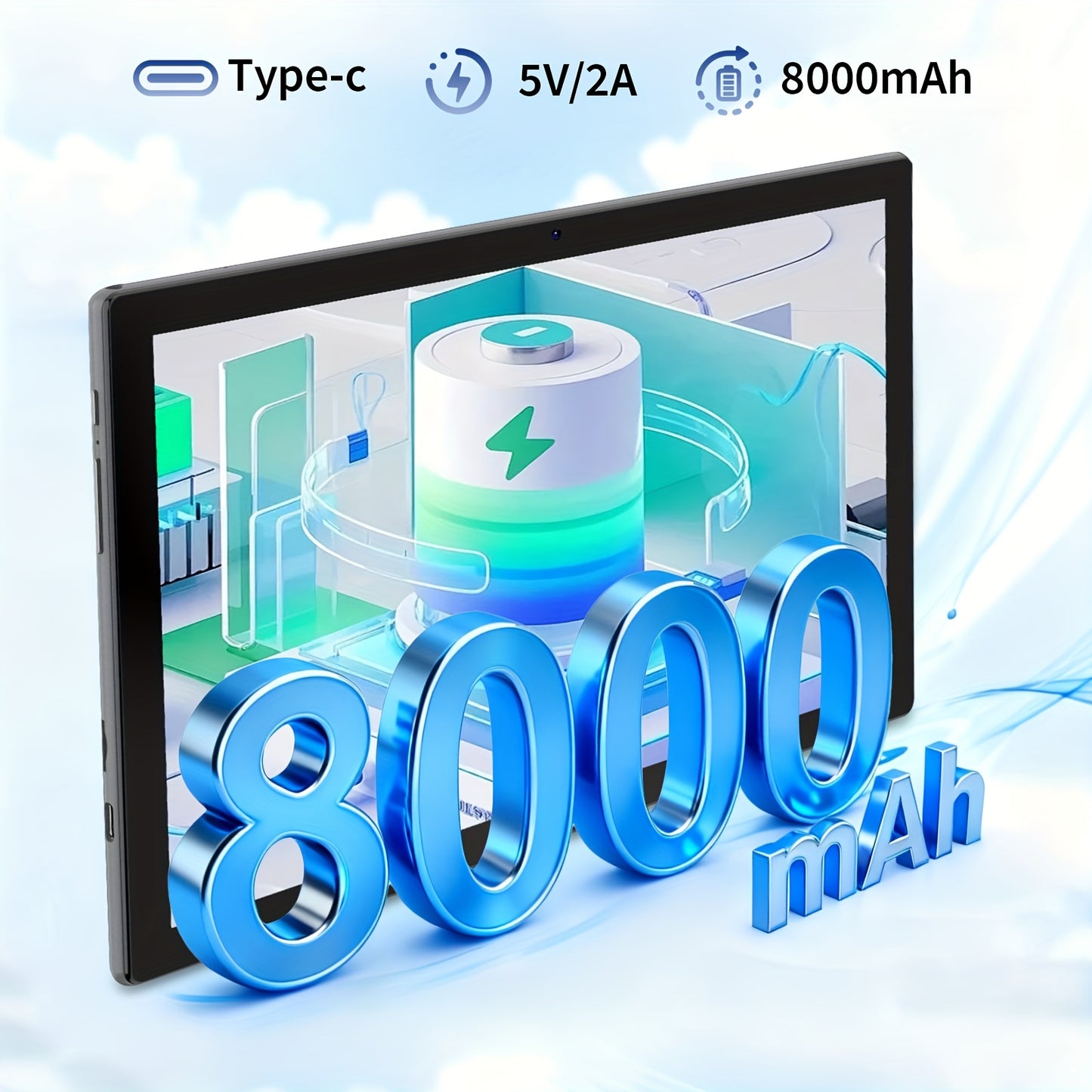 QDDQ Android 15 Tablet 11" - 24GB RAM 256GB 8000mAh Dual Camera