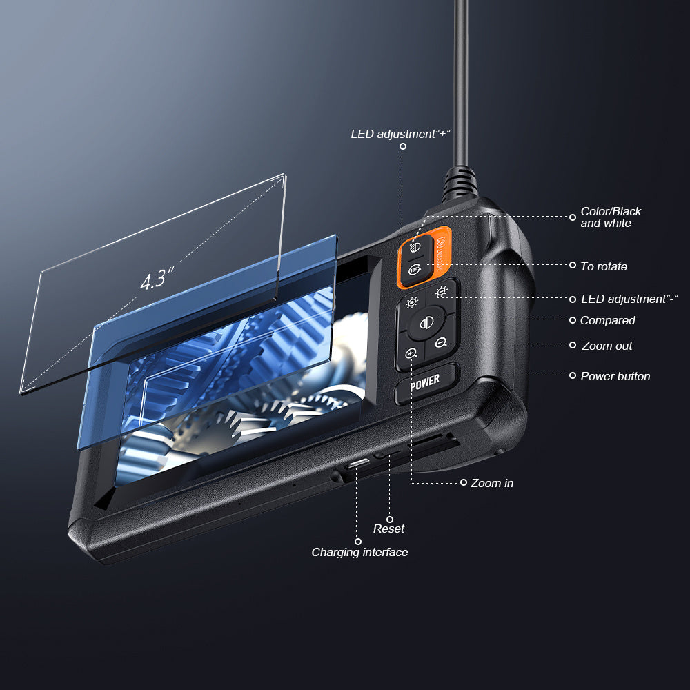 LCD Industrial Endoscope – 8mm Dual/Single Lens Camera