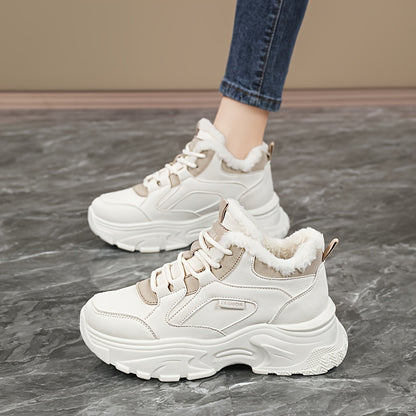 Women's Winter Warm Plush-Lined Mid-Top Sneakers