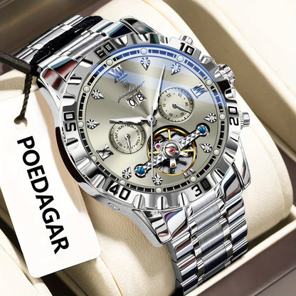 POEDAGAR Men's Luxury Business Watch - Automatic Waterproof