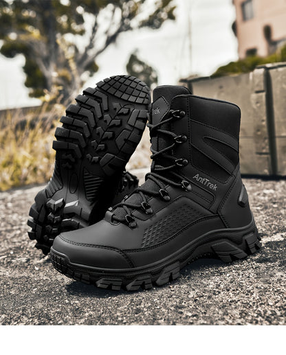 Men's Combat Boots - Wear-Resistant Hiking Thick-Sole