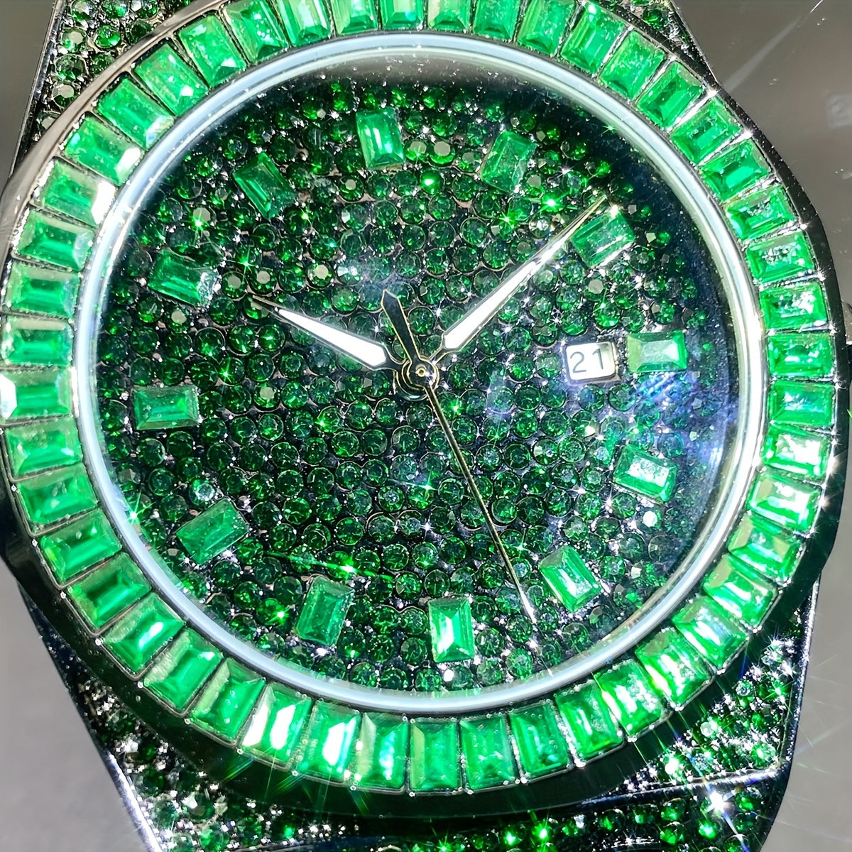 MISS FOX Iced Rhinestone Quartz Watch