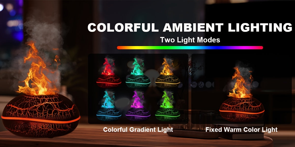 BABIQT Soundwave Humidifier - Flame Effect 7-Color Aroma Diffuser