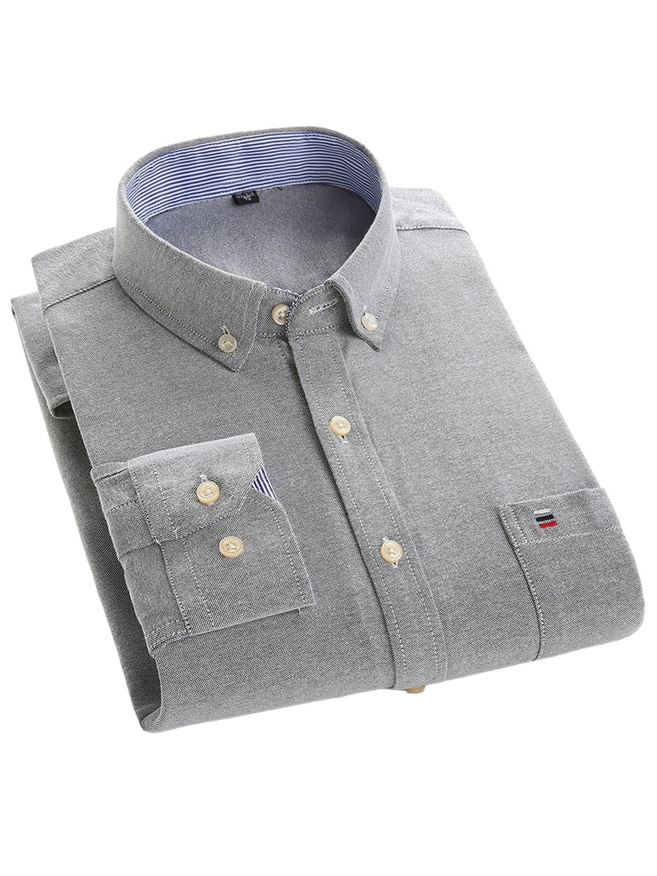 Men's 3-Pack Long Sleeve Oxford Shirts - Embroidered Chest Pockets