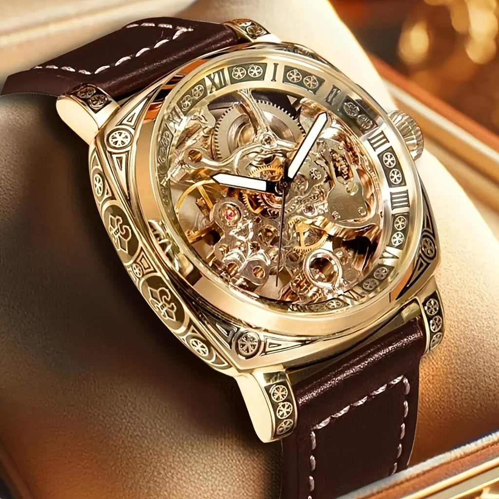 Retro Hollow Tourbillon Mechanical Watch