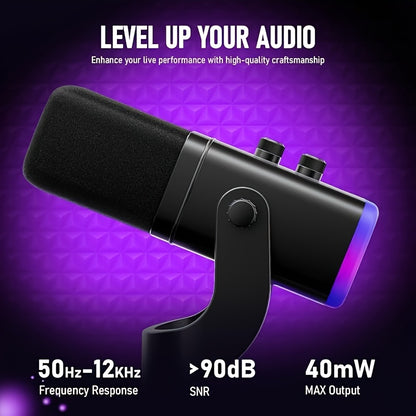 XLR/USB Dynamic Microphone - RGB Gaming Streaming Mic