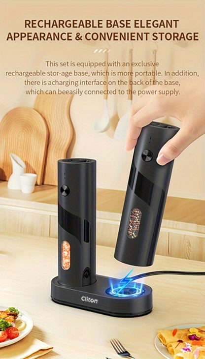 Electric Salt & Pepper Grinder - Rechargeable USB LED