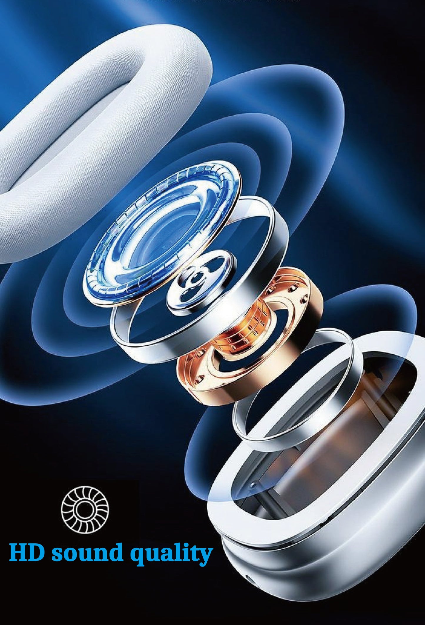 Wireless Headphones - Lightweight Foldable with Built-In Mic