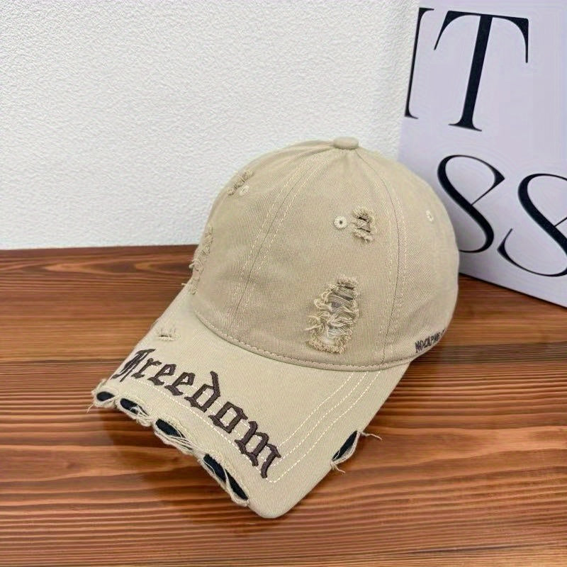 Baseball Cap - Washed Distressed with Embroidery