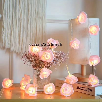 LED Rose Flower String Lights