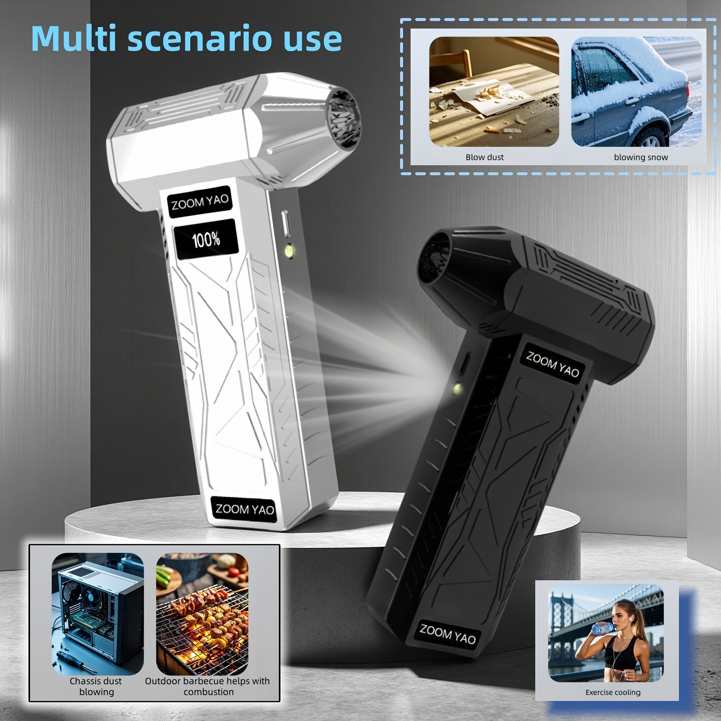 TurboBlast Pro – High-Speed Handheld Dust Blower (USB, 2000mAh)