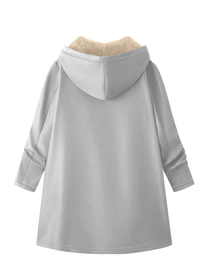 Plus Size Women's Winter Hooded Jacket - Ultra-Warm Plush Coat