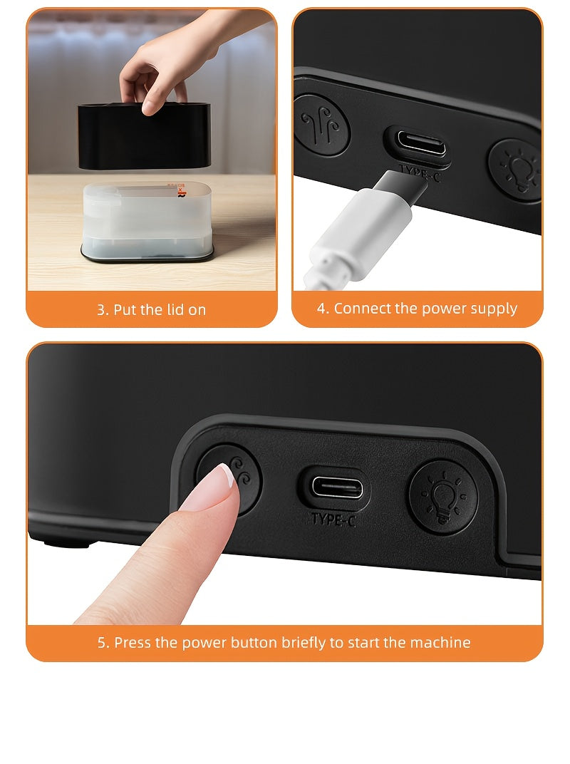 USB Flame Aroma Diffuser - Essential Oil Humidifier with Nightlight