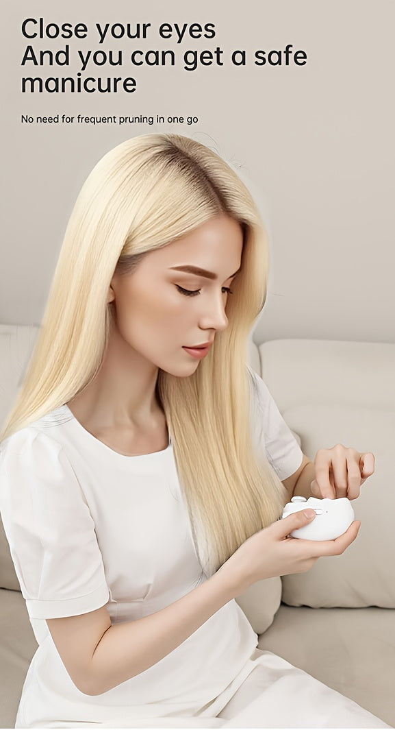 2-in-1 Electric Nail Clipper & Polisher - LED Light USB Charging