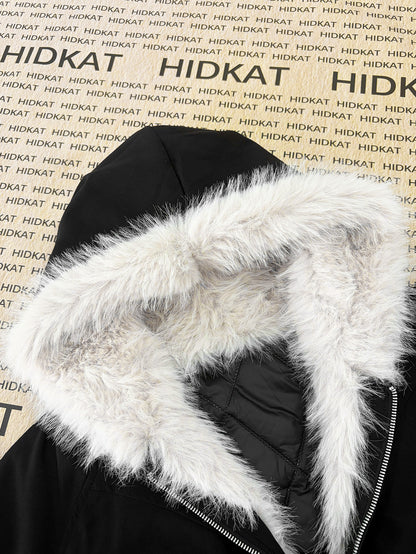 Hooded Warm Jacket with Fur Collar