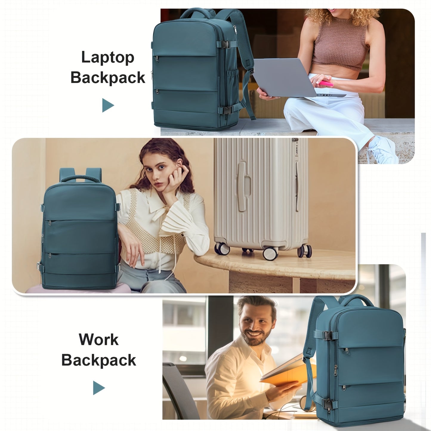 Lightweight Travel Backpack 40x30x20cm - Airline Approved Carry-On