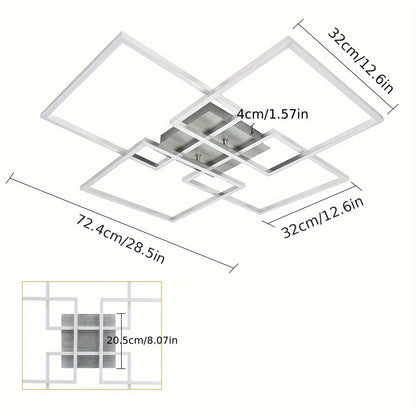 GBLY Elegant Square LED Ceiling Light 48W - Dimmable Remote 3000K-6500K
