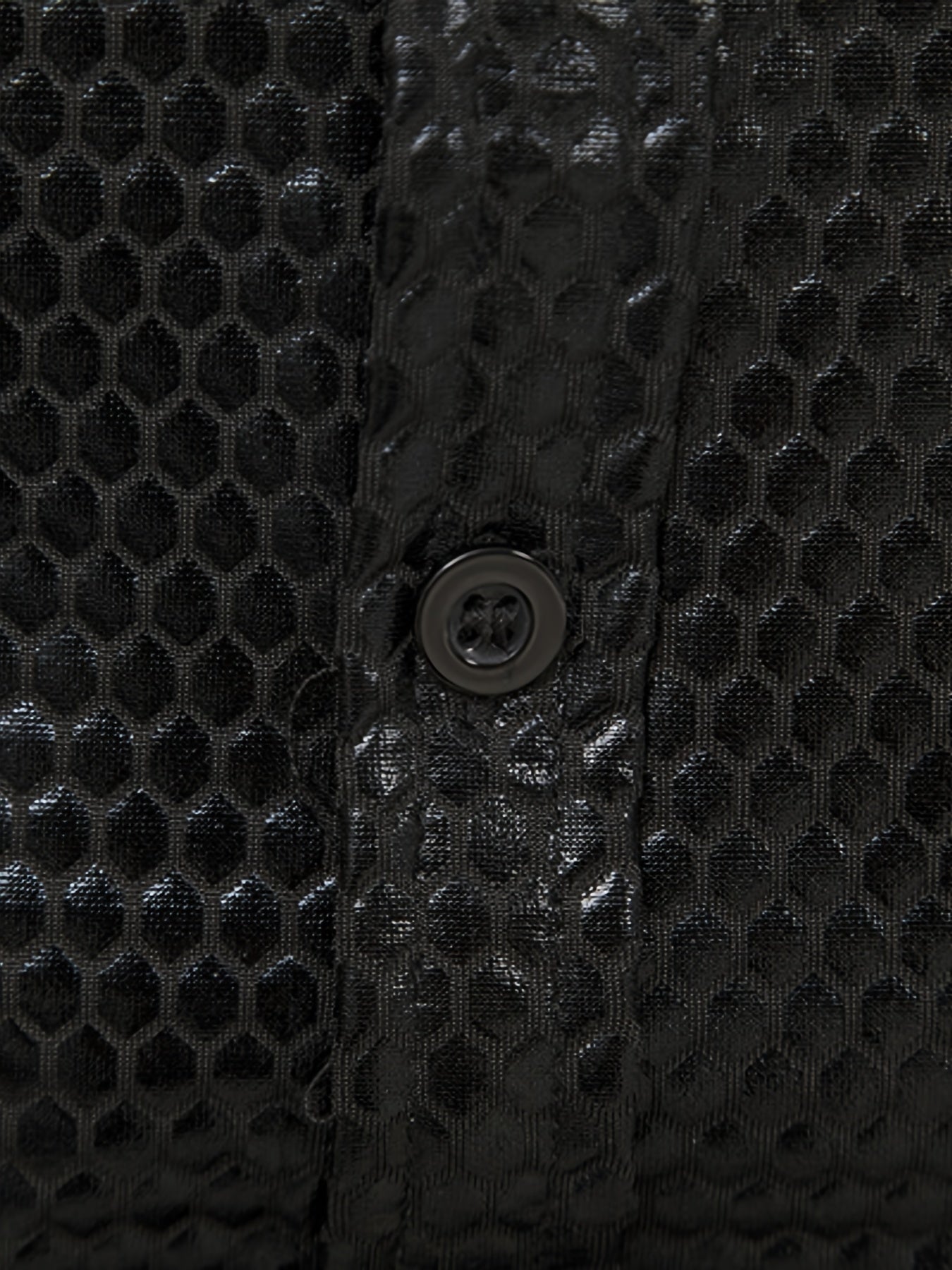 Men's 70s Disco Outfit - Diamond Foil Print Button-Up Shirt