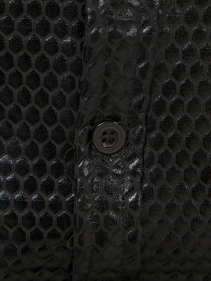 Men's 70s Disco Outfit - Diamond Foil Print Button-Up Shirt