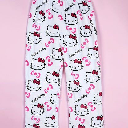 Hello Kitty Women's Flannel Sleep Pants - Thick Warm Winter