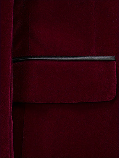 Men'S Elegant Italian Style Red Double-Breasted Blazer