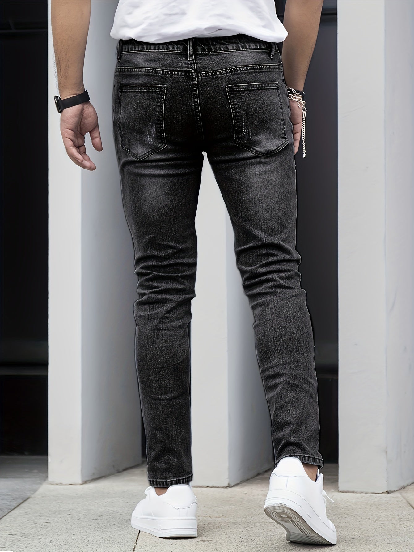 Men's Slim-Fit Stretch Denim - Button-Fly Skinny Jeans
