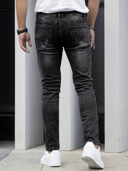 Men's Slim-Fit Stretch Denim - Button-Fly Skinny Jeans