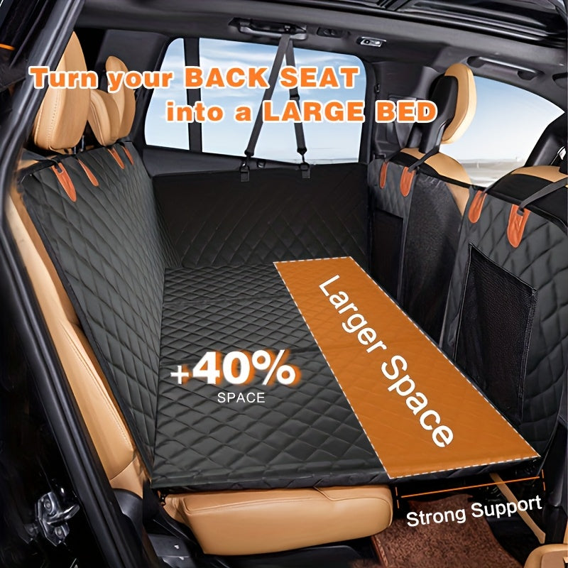 Car Dog Seat Cushion - Heavy-Duty Hard Base Mesh Backrest