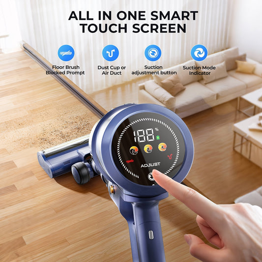 Laresar V11 Cordless Vacuum 650W 90Min - 46KPa 6-in-1 Touch Display