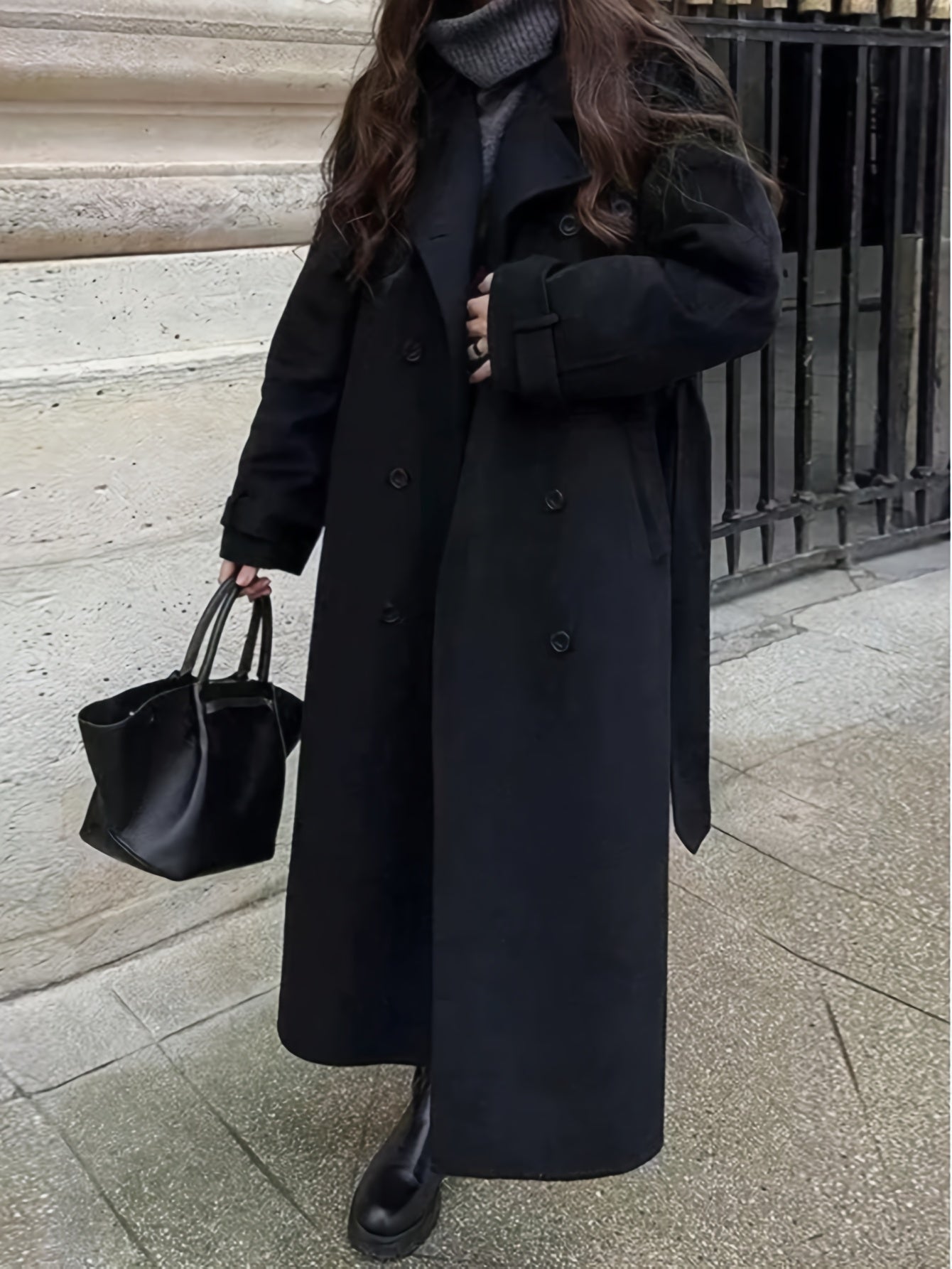 Women's Elegant Double-Breasted Windbreaker - Belted Trench Coat