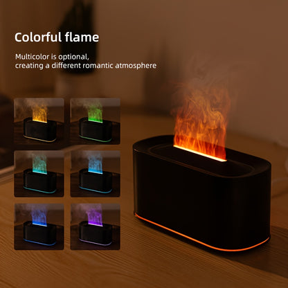 USB Flame Aroma Diffuser - Essential Oil Humidifier with Nightlight