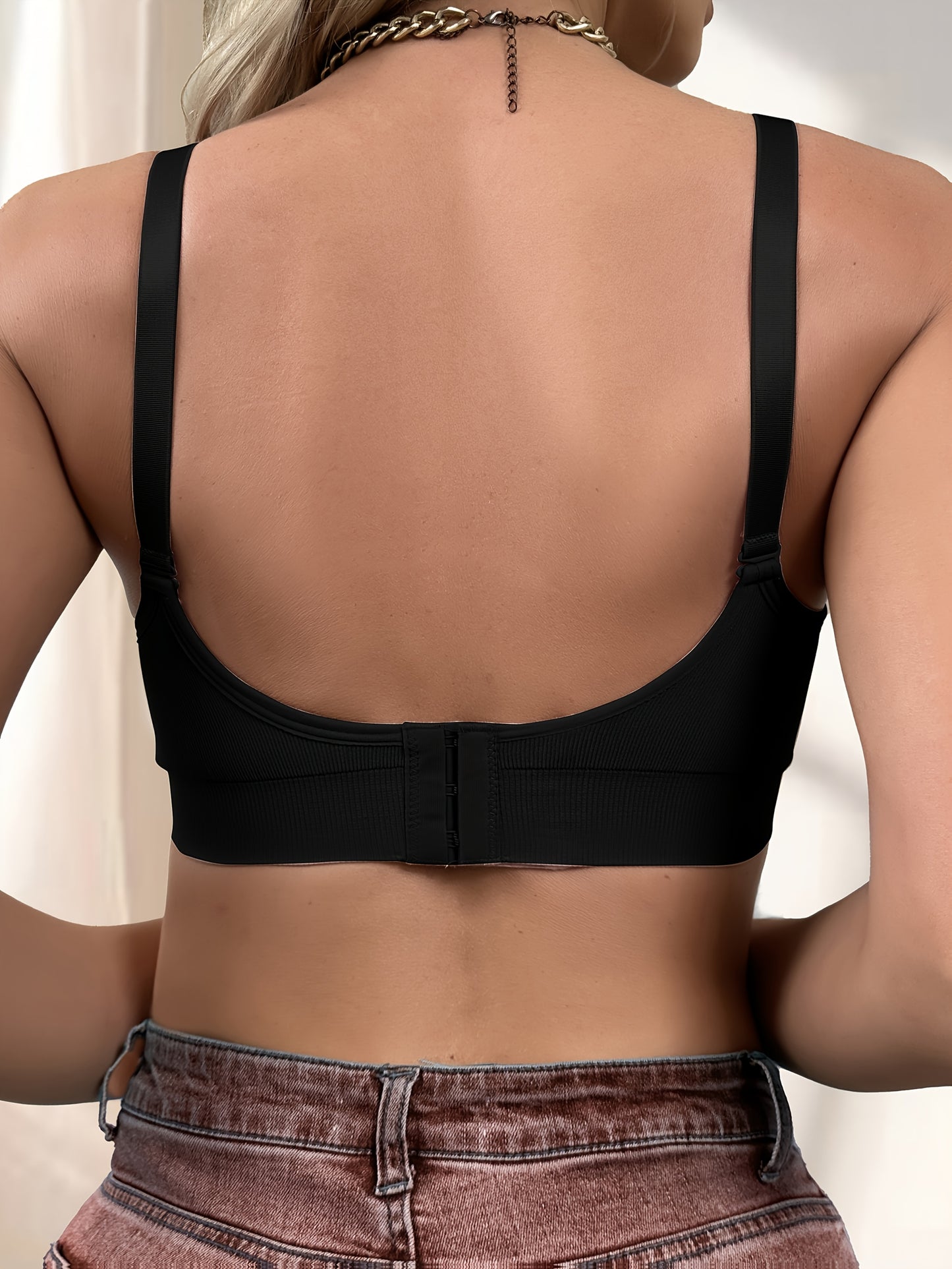 Soutien-gorge d'allaitement de maternité à fermeture côtelée sur le devant avec effet push-up