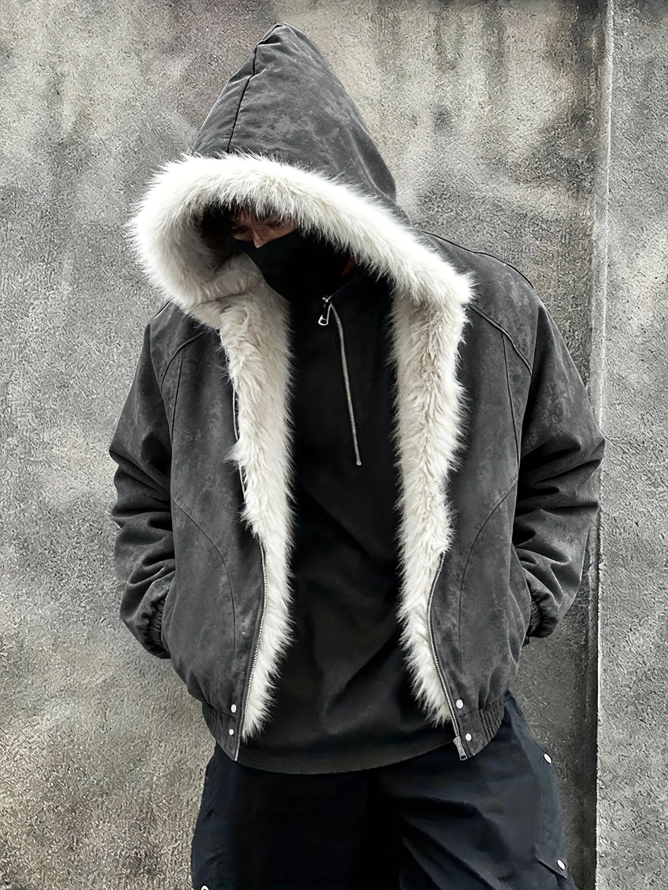 Hooded Warm Jacket with Fur Collar