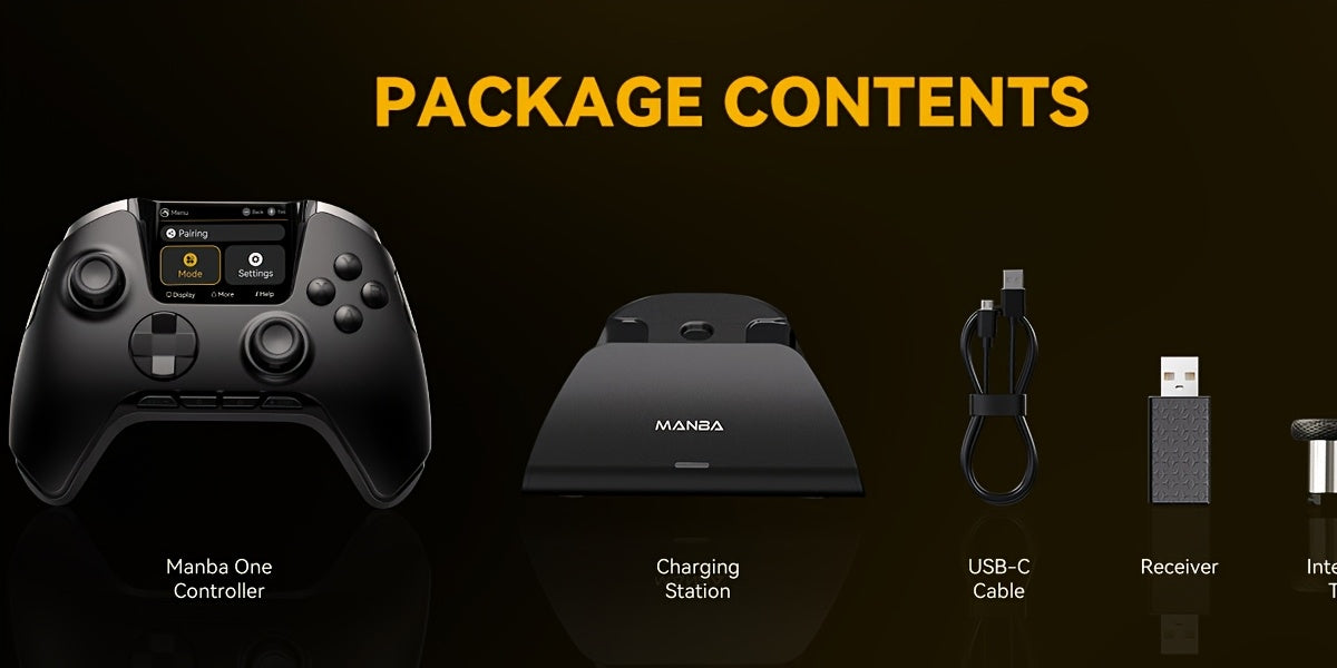 (No Drift) Interactive Screen Wireless Gaming Controller for iOS/for Switch/PC/Android/Steam Deck, Hall Effect Stick & Trigger, RGB Lighting, Remappable Buttons, 1800mAh with Charging Dock-V2 (Black). Notice Not Compatible wi