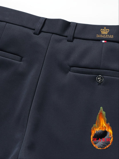 Men's Thickened Winter Dress Pants - Light Business Formal
